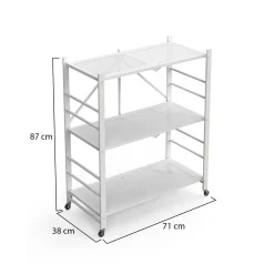 Scaffali Bianco Ruote 3 Ripiani, Peso Supportato 40 kg - Cossato
