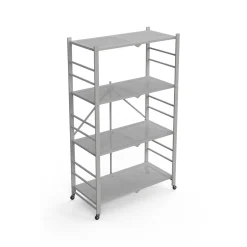 Scaffali Grigio Ruote 4 Ripiani, Peso Supportato 40 kg - Soprana