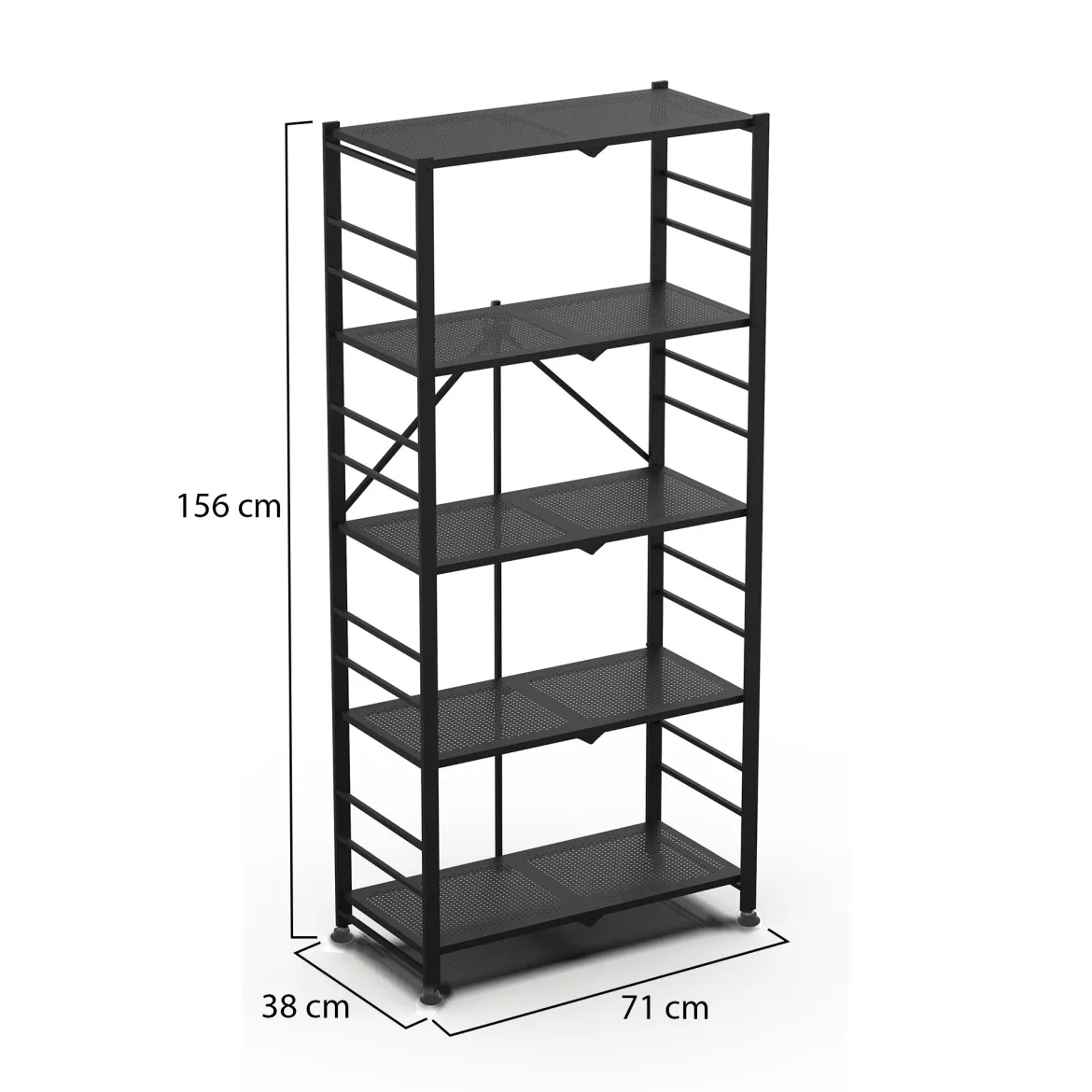 Scaffali Nero 5 Ripiani Peso Supportato 40 kg, - Minori