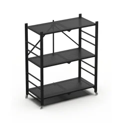 Scaffali Nero Ruote 3 Ripiani, Peso Supportato 40 kg - Cossato