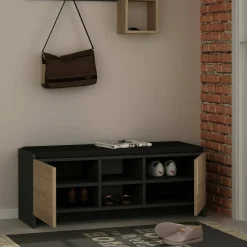 Scarpiera 2 ante antracite e rovere 110x43h cm - Axar