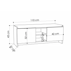 Scarpiera 2 ante antracite e rovere 110x43h cm - Axar