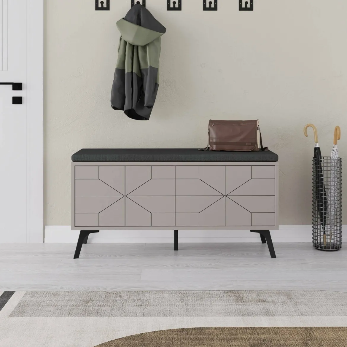 Scarpiera 4 ante beige 107x55h cm - Velma