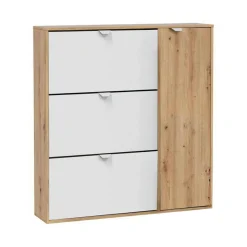 Scarpiera 4 ante bianca e rovere 105x112h cm - Anuk