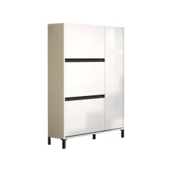 Scarpiera 4 ante bianca lucida 103x136h cm - Visone