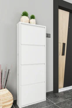 Scarpiera 4 ante bianca 50x138h cm in metallo - Axe