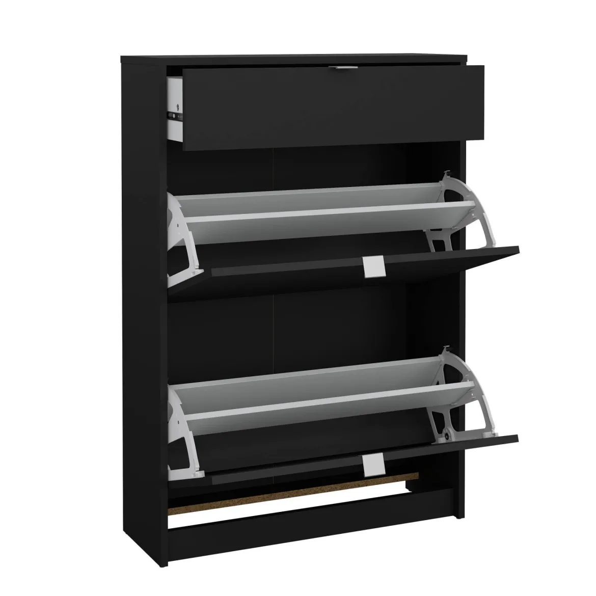 Scarpiera 2 ante e 1 cassetto nera 70x101h cm - Theophile