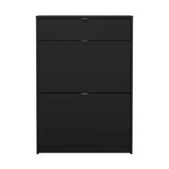 Scarpiera 2 ante e 1 cassetto nera 70x101h cm - Theophile