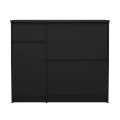 Scarpiera 3 ante e 1 cassetto nera 70x139h cm - Mandukhai
