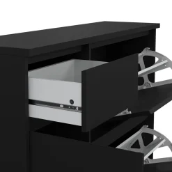 Scarpiera 3 ante e 1 cassetto nera 70x139h cm - Mandukhai