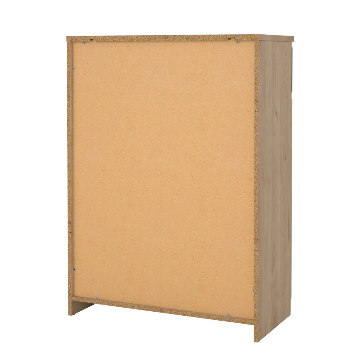 Scarpiera 2 ante e 1 cassetto rovere e nera 80x111h cm - Angilops