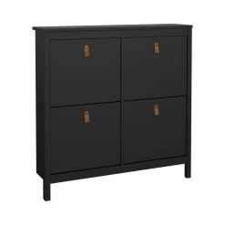 Scarpiera 4 ante nera 102x102h cm - Actinidia