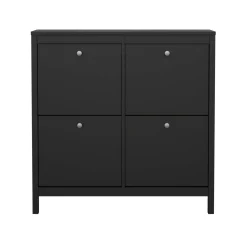 Scarpiera 4 ante nera 102x102h cm - Actinidia
