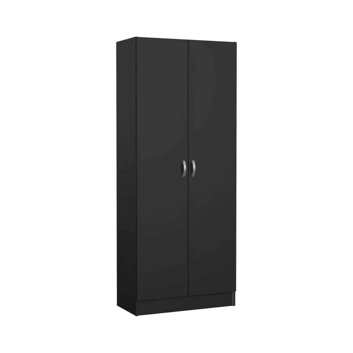 Scarpiera 2 ante nera 69x170h cm con ripiani regolabili - Erinni