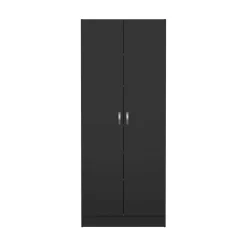 Scarpiera 2 ante nera 69x170h cm con ripiani regolabili - Erinni