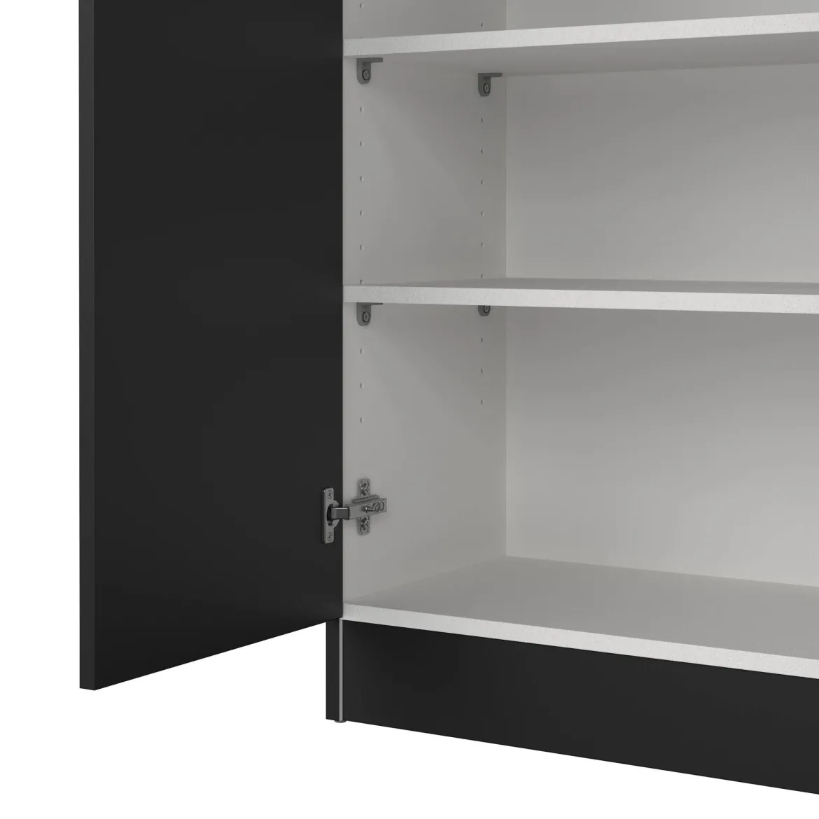 Scarpiera 2 ante nera 69x170h cm con ripiani regolabili - Erinni