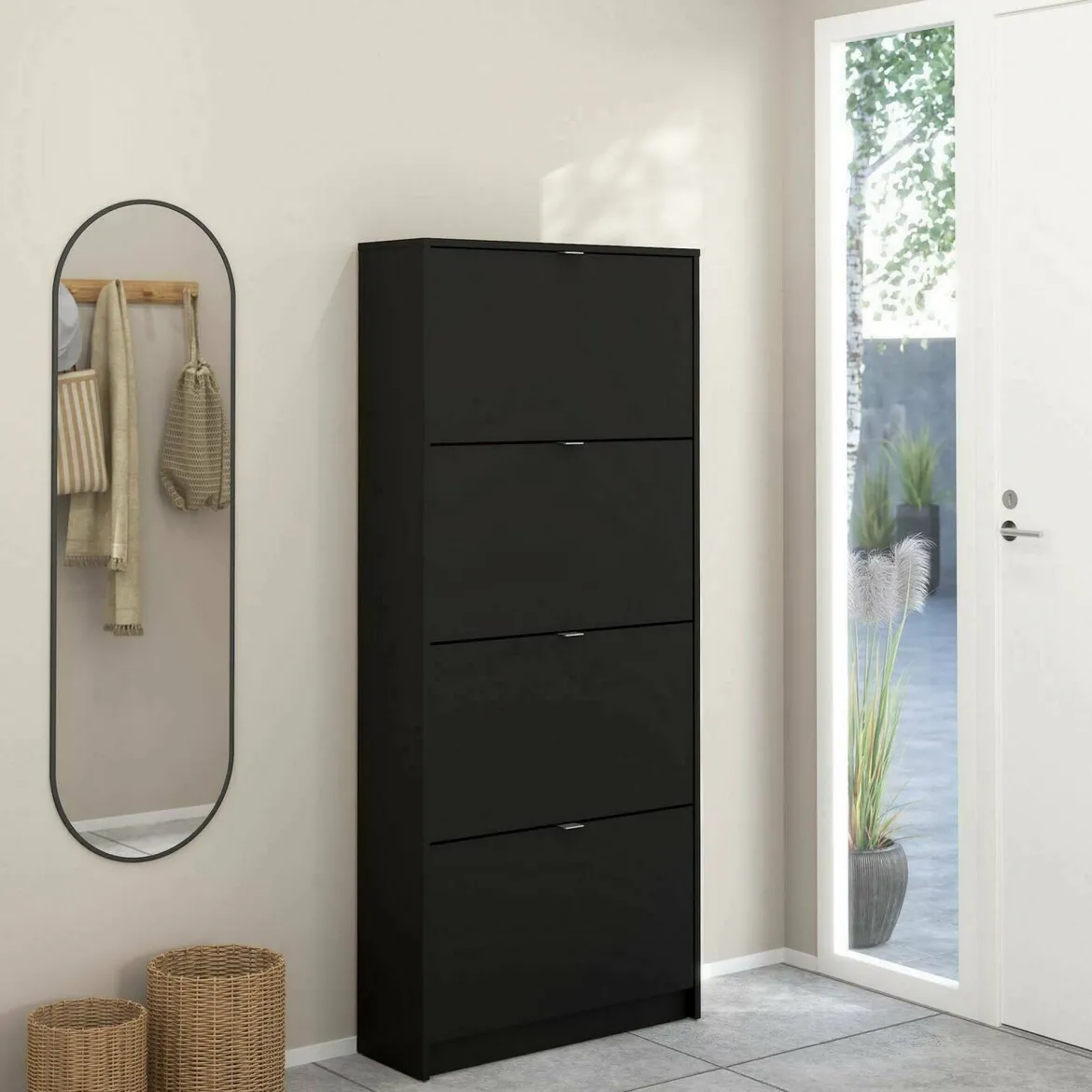 Scarpiera 4 ante nera 70x162h cm - Epidoto
