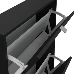Scarpiera 3 ante nera 70x123h cm in legno - Aran