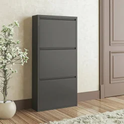 Scarpiera 3 ante nera 50x104h cm in metallo - Alexa