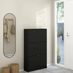 Scarpiera 3 ante nera 70x123h cm - Irina