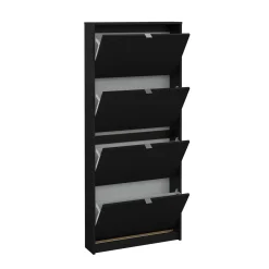 Scarpiera 4 ante nera 70x162h cm 12 paia - Desideria