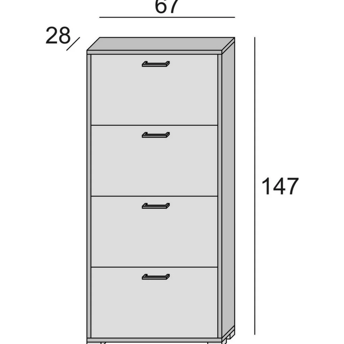 Scarpiera 4 ante rovere 67x147h cm - Adeindein