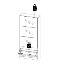 Scarpiera 4 ante rovere 70x162h cm - Aepytus