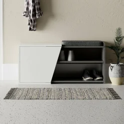 Scarpiera antracite e bianca 104x47h cm - Neneng
