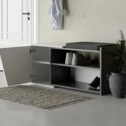 Scarpiera antracite e bianca 104x47h cm - Neneng