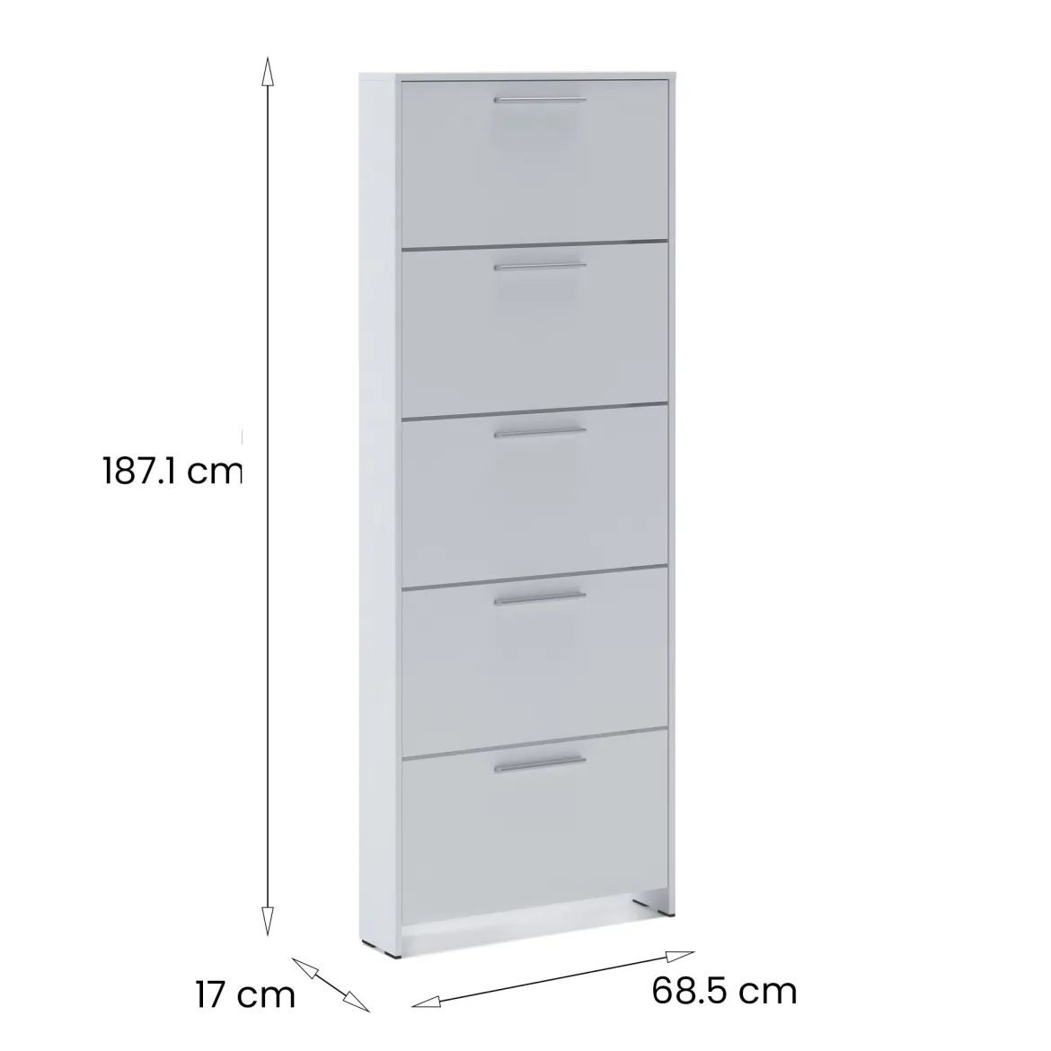 Scarpiera apertura abatible bianca 68x187h cm - Campania