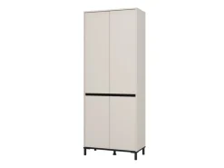 Scarpiera Beige Nero 9 Ripiani 4 Ante 80x40x205.5h cm, Piedini Inclusi - Peligni