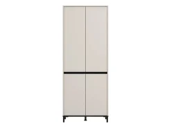 Scarpiera Beige Nero 9 Ripiani 4 Ante 80x40x205.5h cm, Piedini Inclusi - Peligni