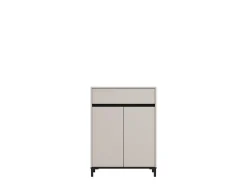 Scarpiera Beige Nero un Cassetto 4 Ripiani 80x40x109.5h cm, 2 Ante - Ilarione