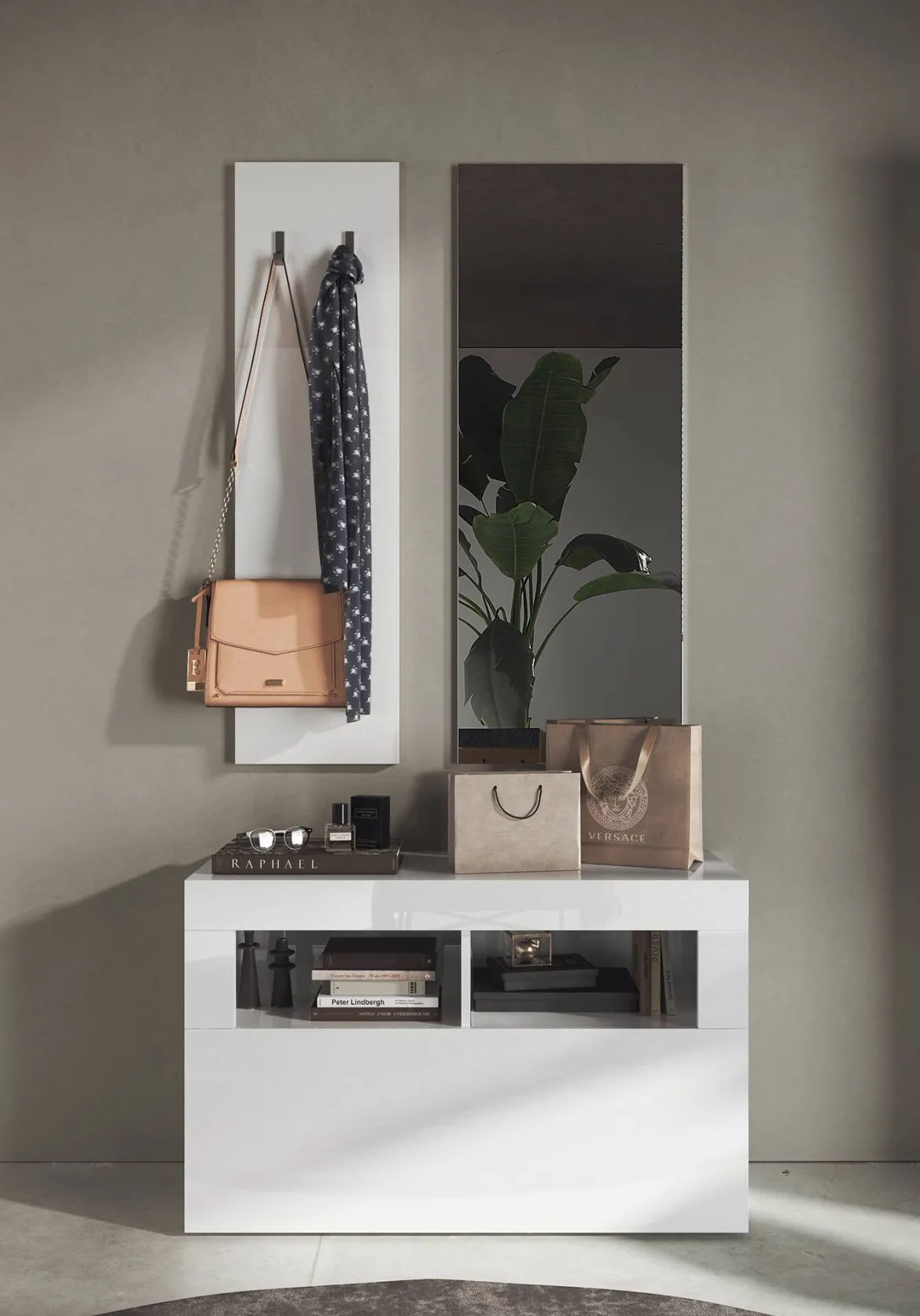 Scarpiera bianca lucida 91x57h cm - Bernardin