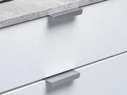 Scarpiera Bianco Grigio Cemento un Cassetto 12 Paia 102x33x94.5h cm, 2 Ripiani - Fabriano
