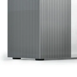 Scarpiera Bianco Lucido Grigio 5 Ripiani 20 Paia 87x34x115h cm, 6 Vani - Caresana
