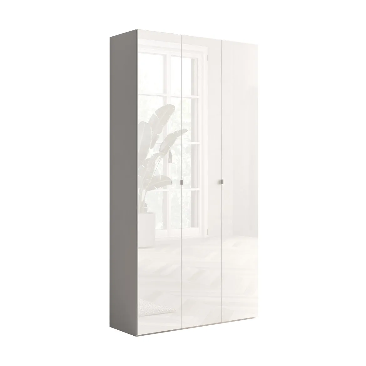Scarpiera Bianco Lucido 12 Ripiani 28 Paia 95x35x186h cm, 14 Vani - Pertiche