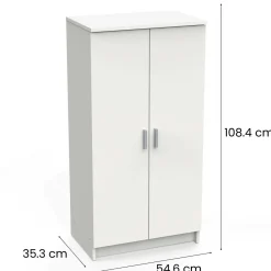 Scarpiera Bianco Opaco Modulabile 12 Ripiani 55x35x108h cm, 4 Ante - Abram