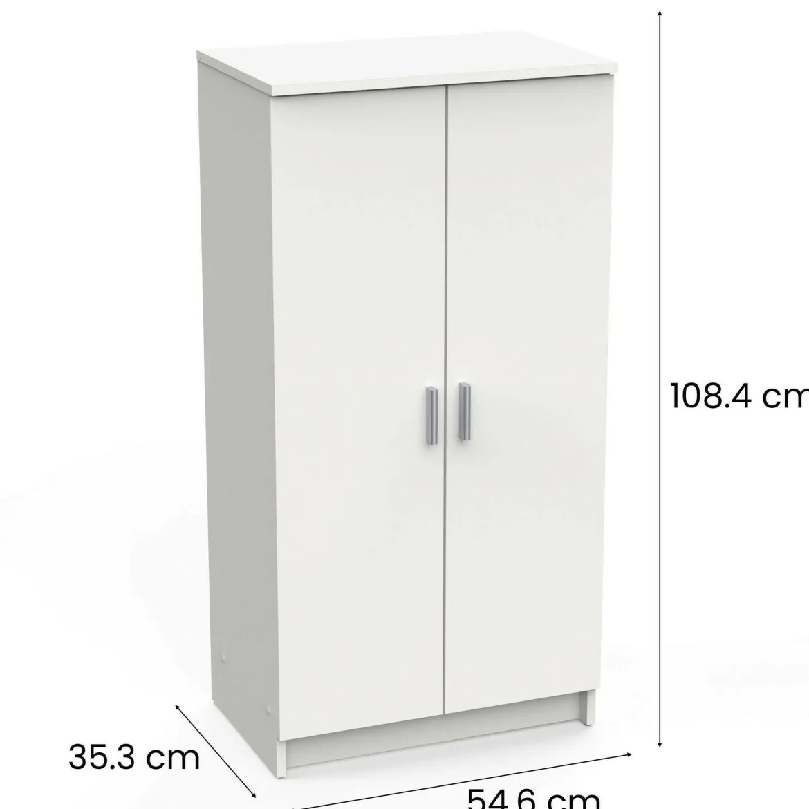 Scarpiera Bianco Opaco Modulabile 12 Ripiani 55x35x108h cm, 4 Ante - Abram