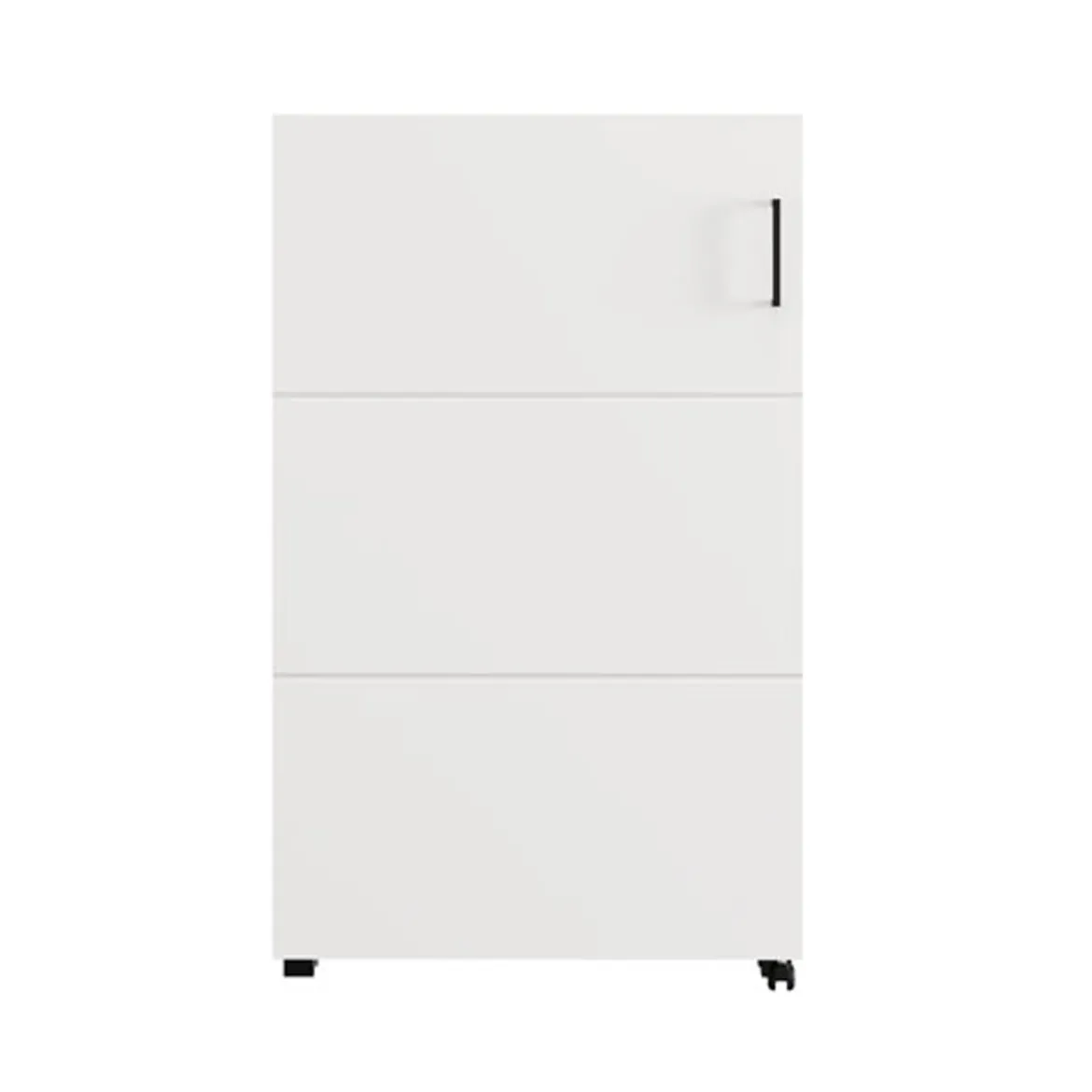 Scarpiera Bianco Opaco Nero 6 Ripiani Un'anta 68x33x113h cm, Ante con Doppia Capienza, Apertura con Ruote - Porvoo