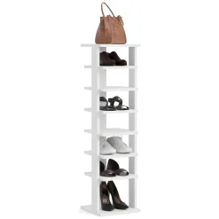 Scarpiera Bianco 8 Paia 8 Ripiani 30x30x110h cm, 7 Vani - Soddi