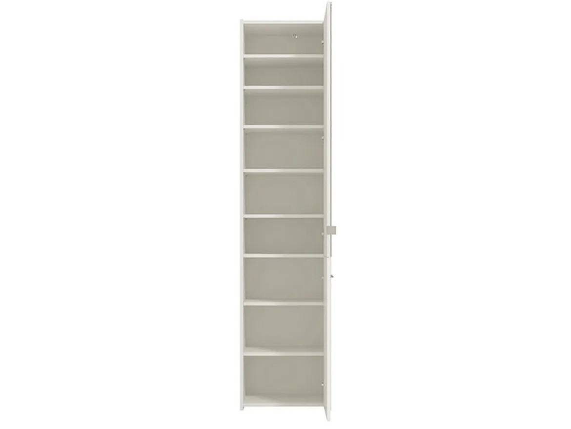 Scarpiera Bianco 8 Ripiani 2 Ante 46.5x37.5x199h cm, con Specchio - Scido