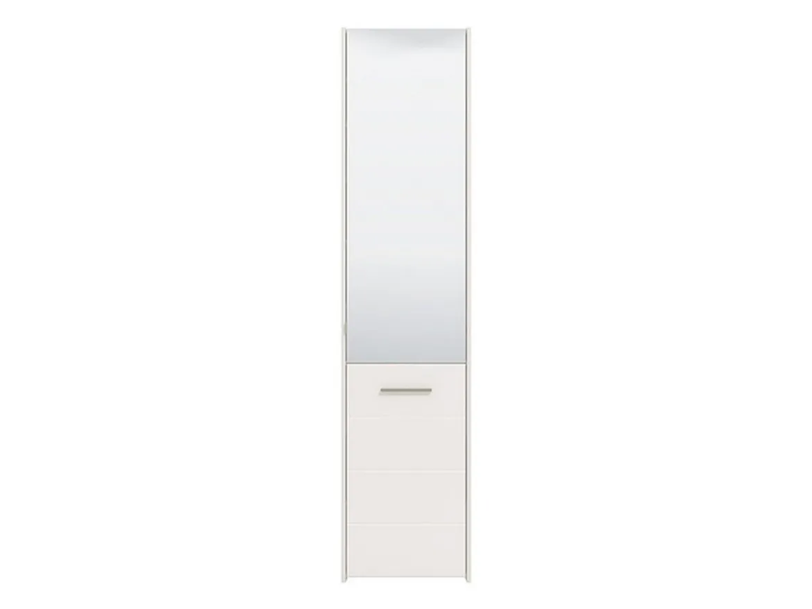 Scarpiera Bianco 8 Ripiani 2 Ante 46.5x37.5x199h cm, con Specchio - Scido