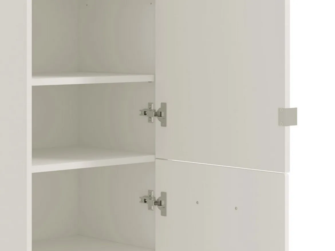 Scarpiera Bianco 8 Ripiani 2 Ante 46.5x37.5x199h cm, con Specchio - Scido