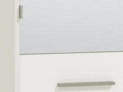 Scarpiera Bianco 8 Ripiani 2 Ante 46.5x37.5x199h cm, con Specchio - Scido