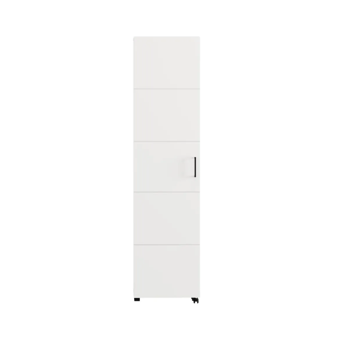 Scarpiera Bianco 10 Ripiani Un'anta 46x33x185h cm, Ante con Doppia Capienza, Apertura con Ruote - Visby