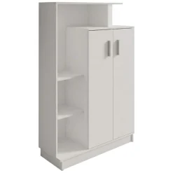 Scarpiera Bianco 5 Ripiani 7 Vani 90x35x140h cm, 2 Ante - Ruot