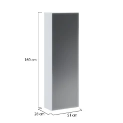Scarpiera Bianco 6 Ripiani 7 Vani 51x28x160h cm, Un'anta - Stazzema