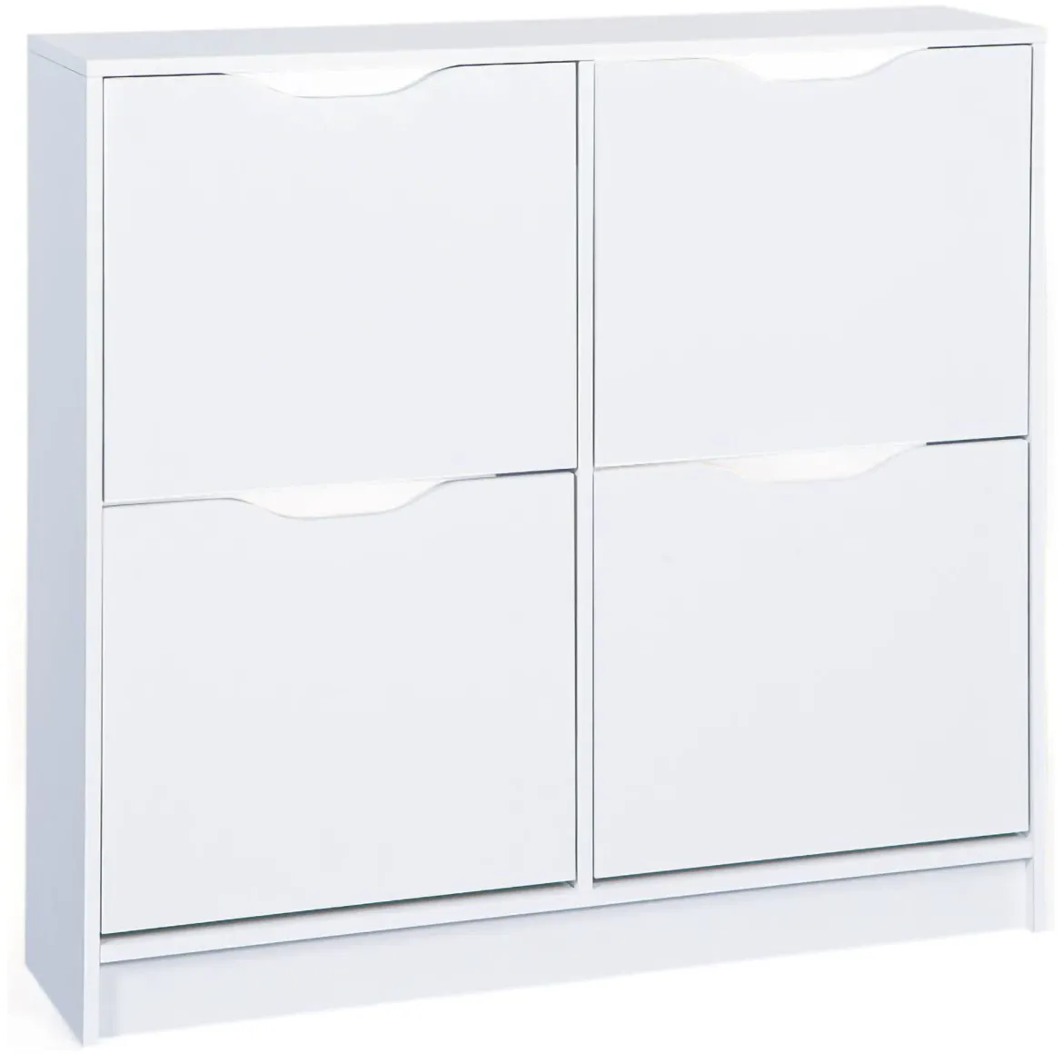 Scarpiera Bianco 8 Vani 2 Ante 90x100x25h cm, Chiusura a Ribalta - Gagliole