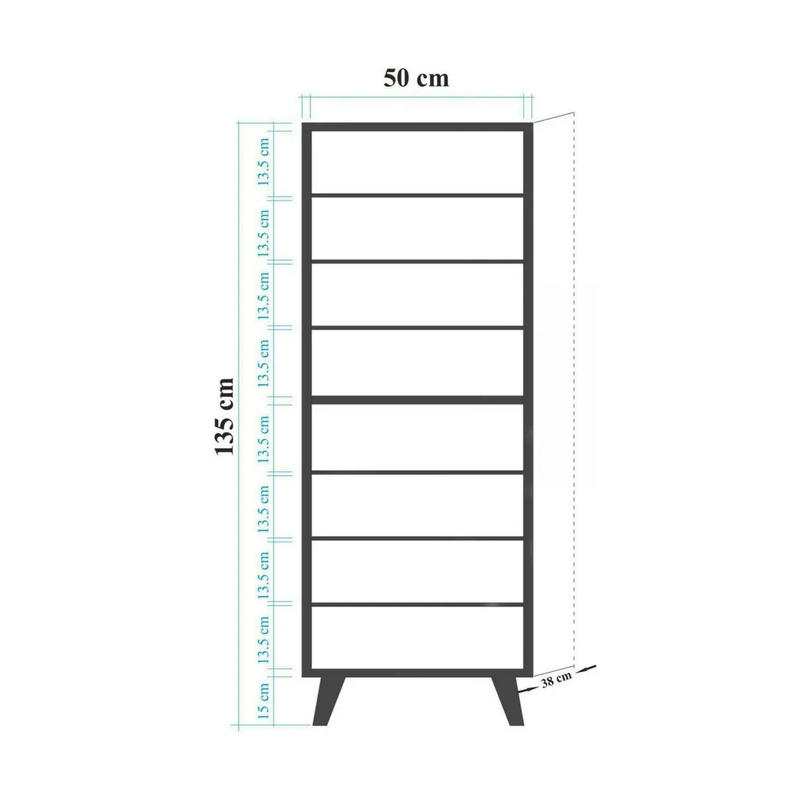 Scarpiera design legno e multicolore 50x135h cm in legno - Giadeite